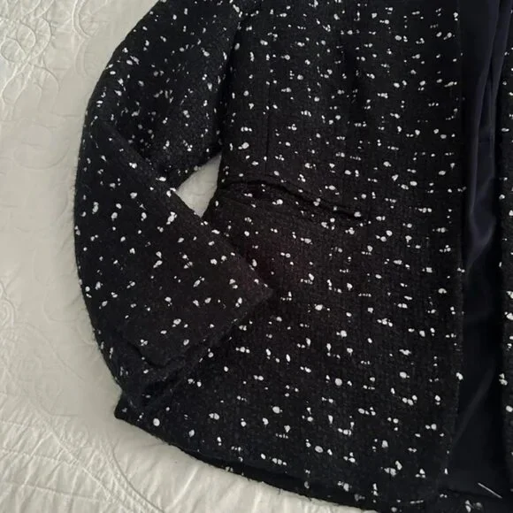 J. Crew 365 Tweed Going Out Blazer Jacket in Deepest Navy Size 8 J8119 - Picture 6 of 16